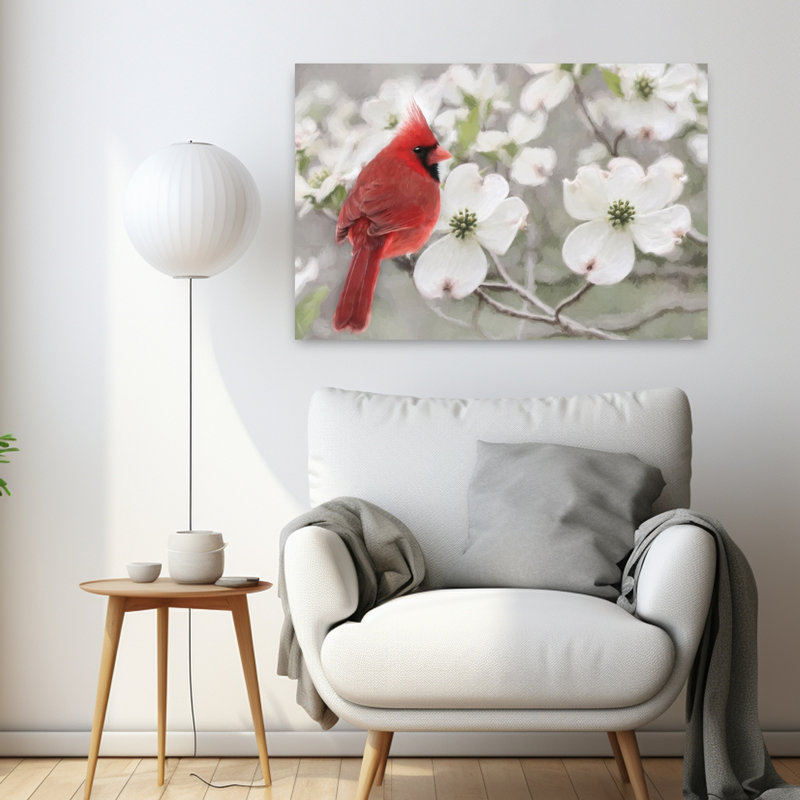 Perchoir floral Cardinal, H 24 po x l 36 po