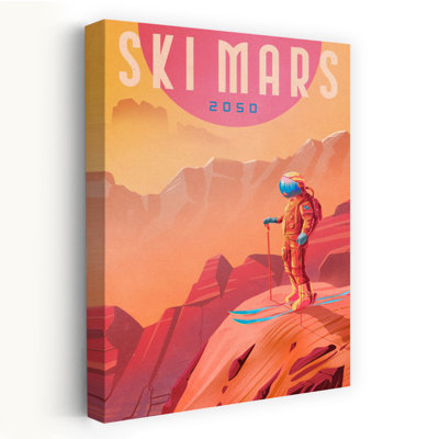Ski Mars Abstract Contemporary Wall Art Print