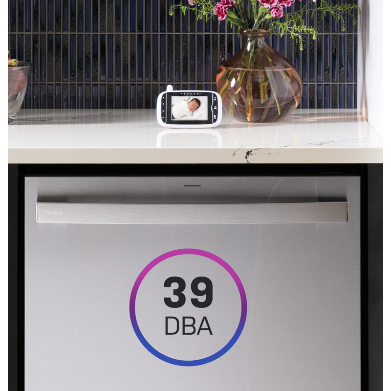 GE Profile™ Energy Star Smart Ultrafresh System 39 dBA Dishwasher, Black Stainless