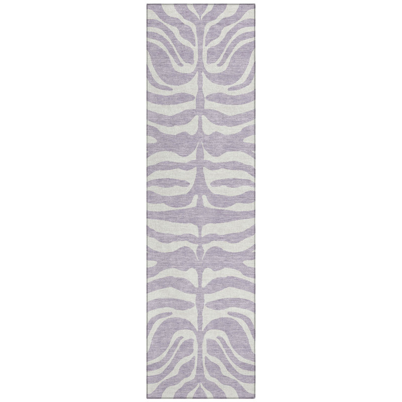 Machine Washable Indoor/Outdoor Chayden ACN1042 Lavender Rug in , Rectangle 1'8" x 2'6", Runner 2'3" x 7'6"