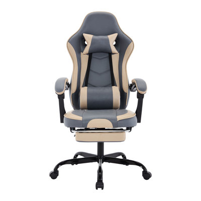Gaming Chair, Ergonomic Computer Chair with Footrest and Massage Lumbar Support, Height Adjustable Swivel Video Game Chair for Adults, 300lb Max