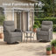 Ensemble de conversation pour foyer extérieur en osier 8 pièces avec canapé, fauteuils pivotants et repose-pieds 8 pièces-372314653-425229213