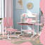 Table et chaise pour enfants, ensemble réglable de bureau et de chaise pour enfants, rose