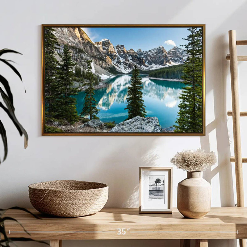 Moraine Lake Reflections, Cadre flottant doré, 25 po x 17 po