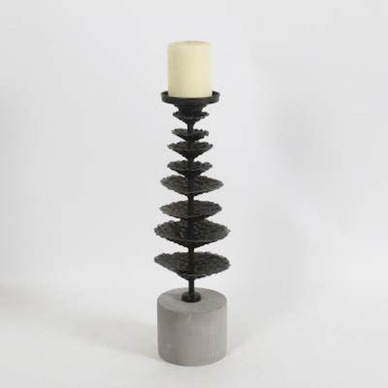 Metal Tabletop Candlestick, 17.13" H x 5.12" W x 5.12" D