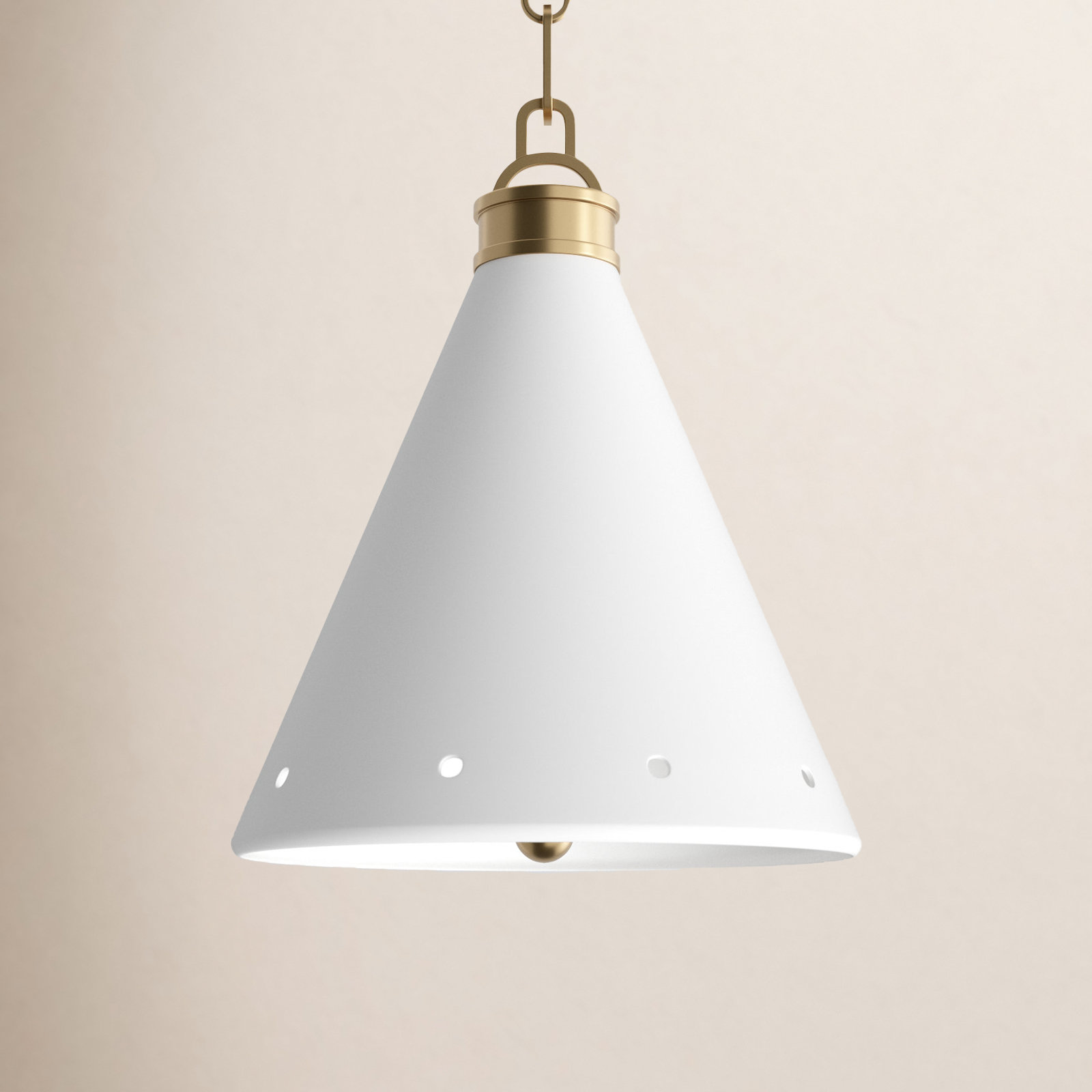 Mark D. Sikes Plaster Single Pendant, 13" H x 10" W x 10" D