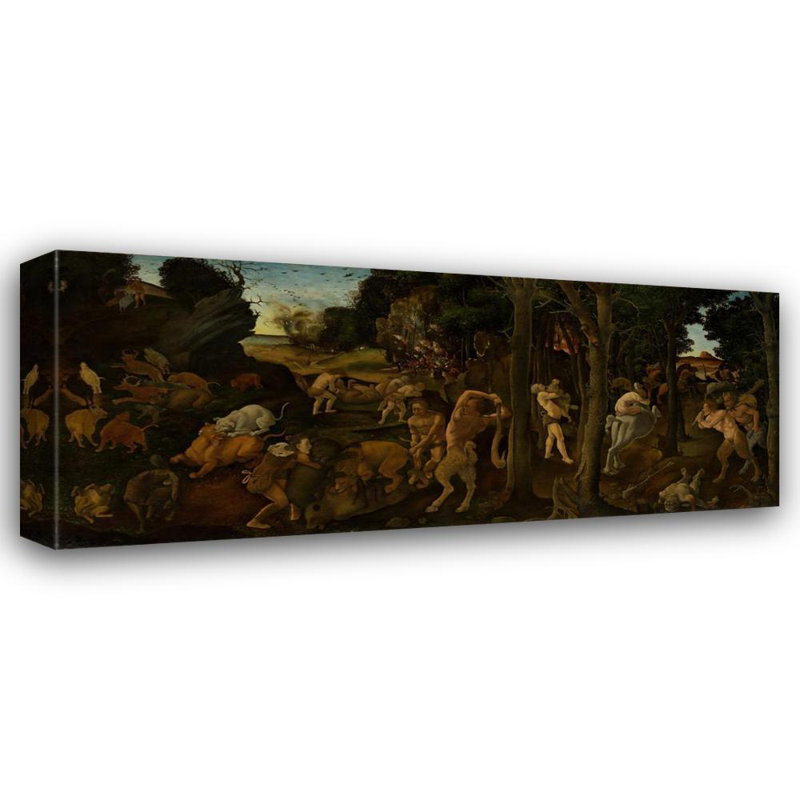 "Une scène de chasse" par Piero Di Cosimo - toile tendue avec châssis, H 24 po x l 17 po