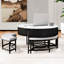 Table basse moderne à plateau relevable avec rangement et 3 repose-pieds blanc et noir-573128005