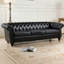 Canapé classique Chesterfield à trois places avec accoudoirs roulés et similicuir souple, conforme aux normes de sécurité américaines-950785250