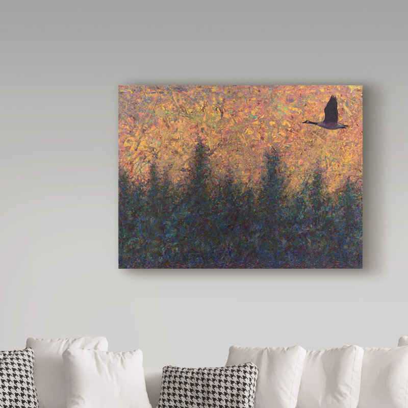 'Solitary Goose' Print on Wrapped Canvas, 14" H x 19" W x 2" D