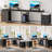 Myrielle L Shaped Desk With Power Outlets, 94.5" Reversible Computer Desk With 5 Drawers 2 Monitor Stand For Home Office, Corner Gaming Desk-1368632159