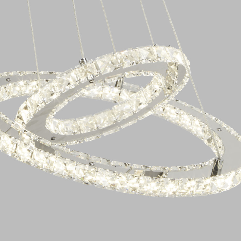 Edgar 2 - Light Silver LED Crystal Pendant