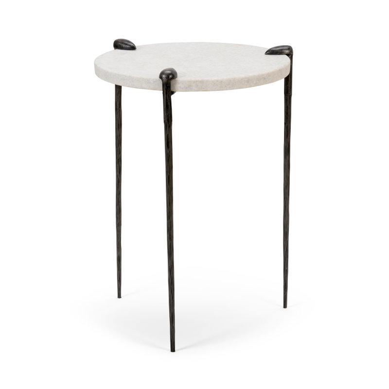 Tate Marble End Table, Raw Steel