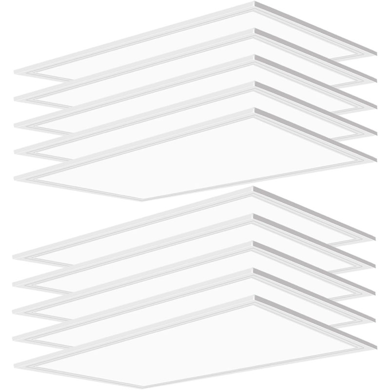 10 Pack 2x4 LED Flat Panel Light Fixture, 7800 LM Daylight 2x4 FT LED Light Fixture,5000K 2x4 Recessed Drop Ceiling Lights, 0-10V Dimmable Lay in Fixture for Office Kitchen, ETL Listed