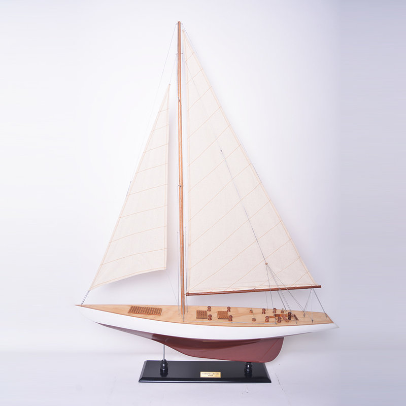 Grand voilier USS Constellation peint avec modèle de goélette 32 pouces de long