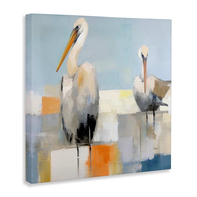 «Nautical Pelicans», art mural sur toile par Irena Orlov, H 24 po x l 24 po