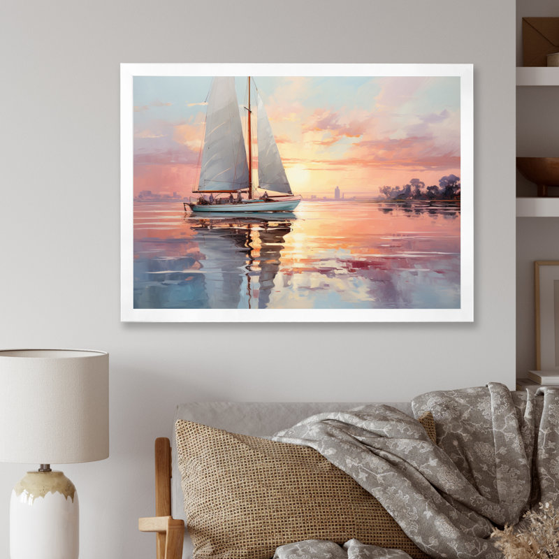 Voilier Dreamy Regatta II - impression, H 12 po x l 20 po x P 1 po, Cadre photo blanc
