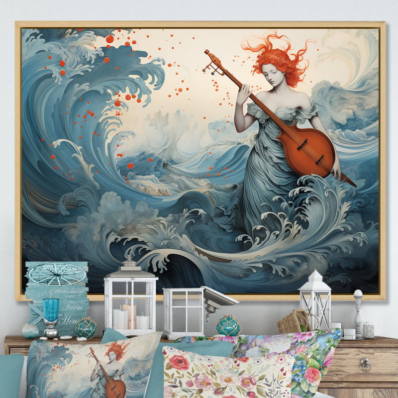Aquarelle Venus Mythology - Classics, art mural, Cadre flottant brun, H 44 po x l 34 po x P 1,5 po
