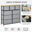 Unité de rangement de commode 9 tiroirs avec cadre en acier, plateau en bois, bacs en tissu à tirer facilement, pour la chambre à coucher, le couloir, le placard, le vestibule