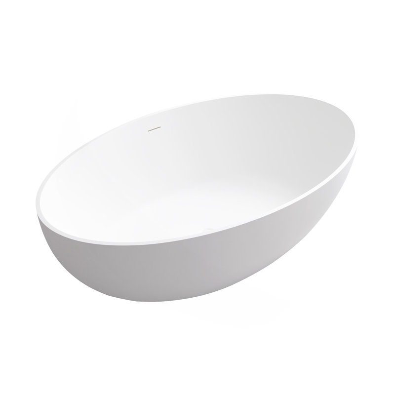 67" Premium Solid Surface Deep Soaking Bathtub