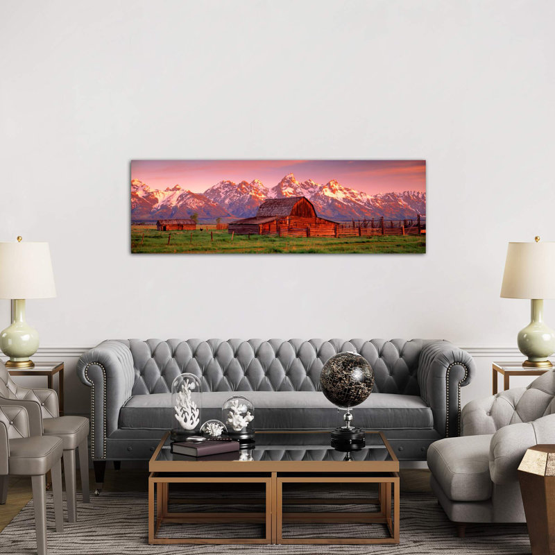 Barn Grand Teton National Park Wy Usa by Panoramic Images - No Frame Panoramic Print on Canvas