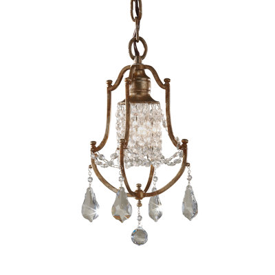 Carnanreagh 1 - Light Oxidized Bronze Crystal Pendant
