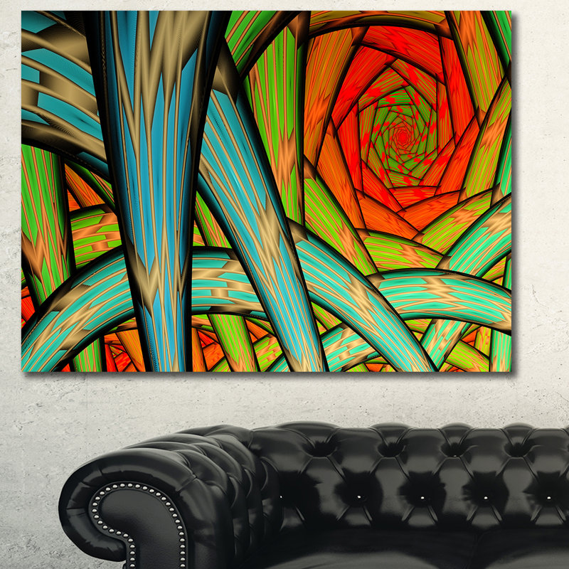 « green fractal infinite tunnel », impression sur toile tendue, H 30 po x l 40 po x P 1 po