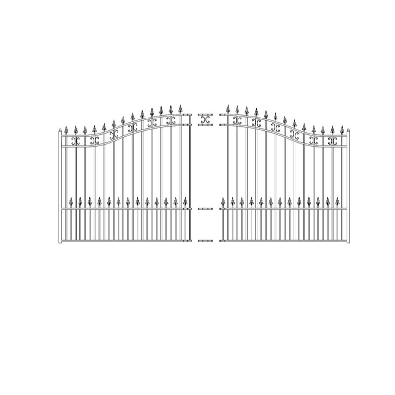St. Louis Style Black Steel 14' Sliding Driveway Gate with Opener