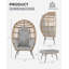 Fauteuil surdimensionné en osier avec repose-pieds en osier avec coussin épais-129853796