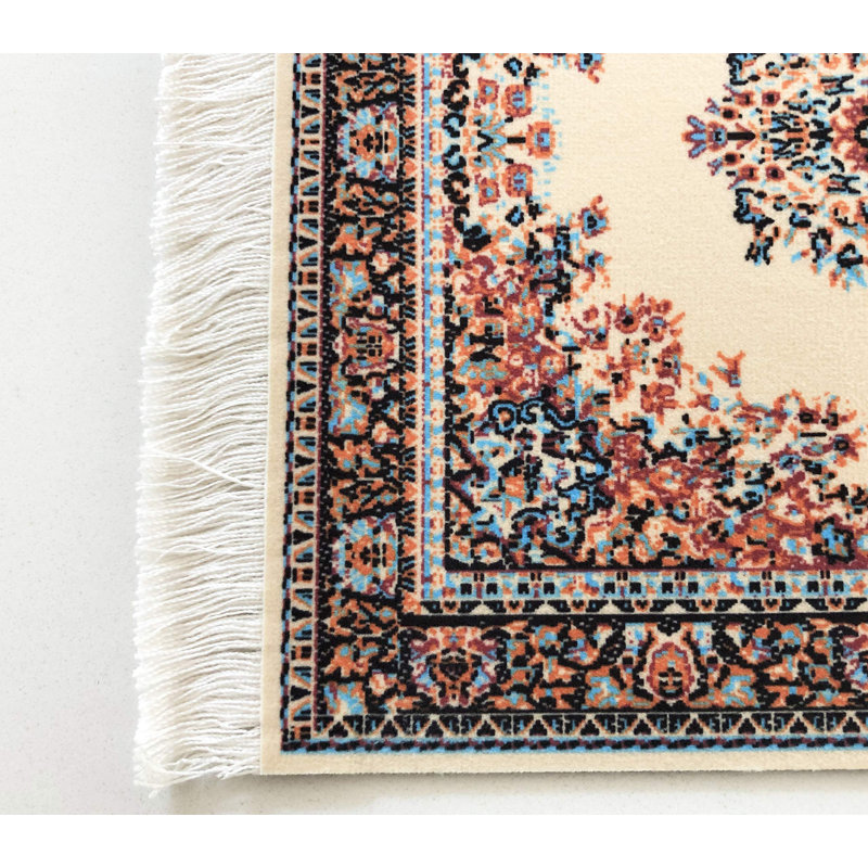 Beautiful Oriental Rug Style Mouse Pad, Rectangular Non-Slip Beige Micro Rug Computer Mouse Pad