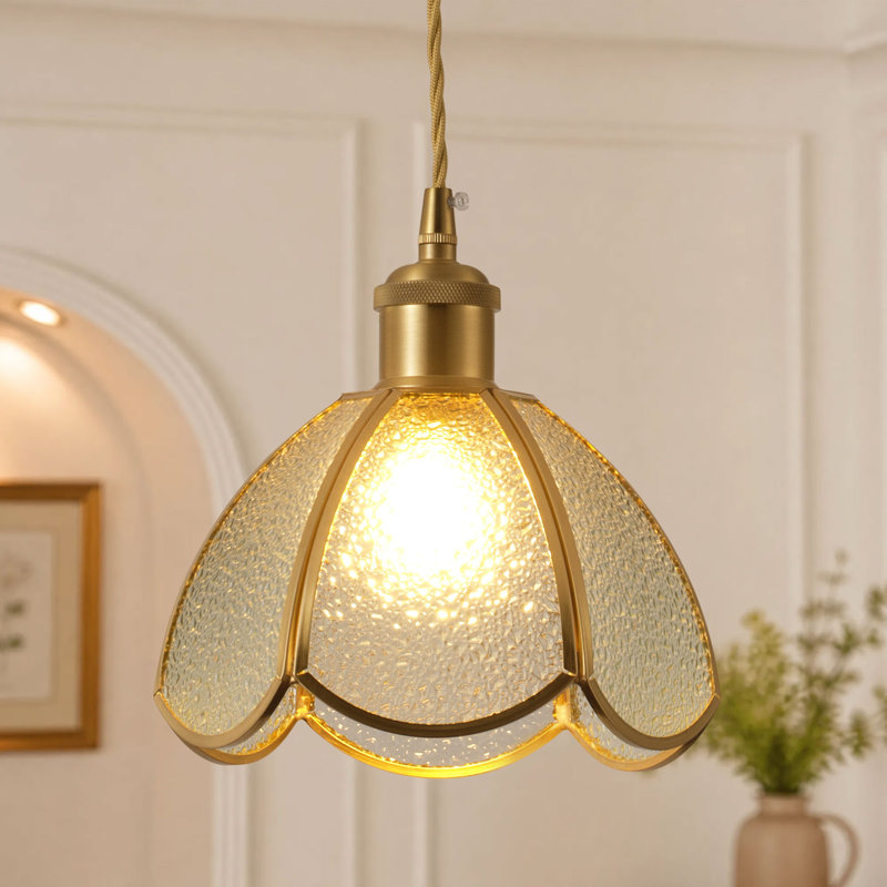 1-Copper transparent glass dimmable pendant light