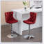 Tabourets de bar pivotants en velours avec hauteur de siège réglable, dossier ergonomique et base chromée luxueuse pour un confort moderne-421688190