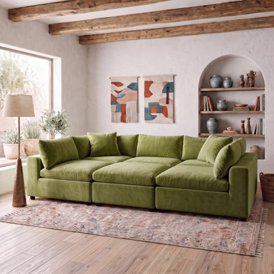 Canapé modulaire 6 pièces rembourré