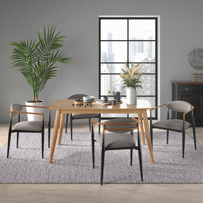 Clancy Mid-Century Modern Tapered Dining Set - Dining Table And 4 Chairs
