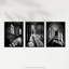 Shadows And Light Black White Geometric Patterns Atmospheric - 3 Piece No Frame Print-336260988