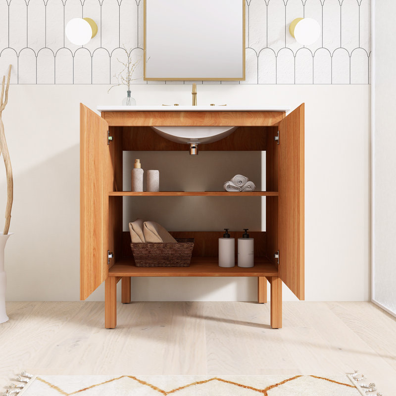 30'' Single Bathroom Vanity With Ceramic Top