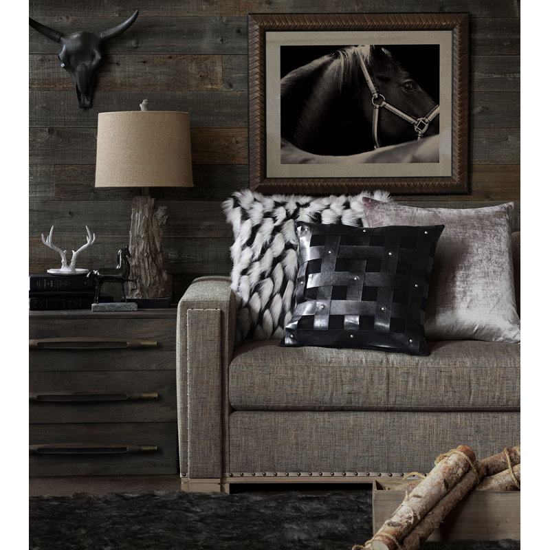 Jadis Faux Fur Reversible Throw Pillow, Polyester/Polyfill