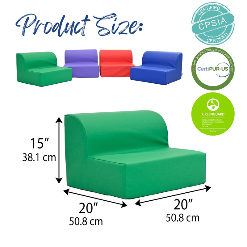Chaises à assise souple - 4 pièces, Bleu / vert / mauve / rouge