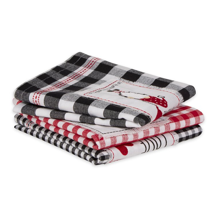 Design Imports Set of 3 Buffalo Check Kitchen Towels 