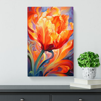 Tulip Flower Informel - Wrapped Canvas