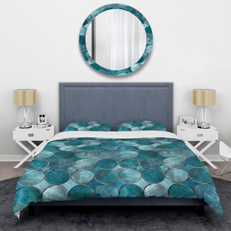 Ensemble de housse de couette Turquoise Silver Metallic Glam II - Glam, Housse de couette très grand + 2 taies décorativ