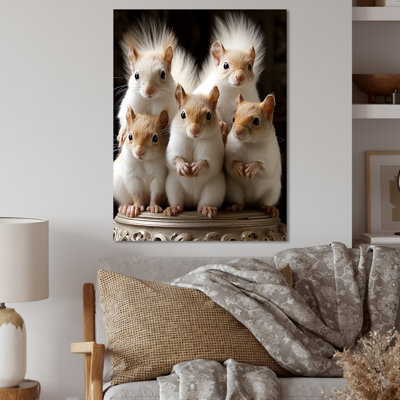 Charming Squirrel Gathering - Squirrel Animal Metal Wall Art