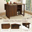Table d'appoint 3 en 1 avec 4 grandes étagères de rangement, table à manger pliable de 104 cm, table d'appoint multifonctionnelle, idéale pour la cuisine, une chambre d'étudiant ou un appartement.-2082681700