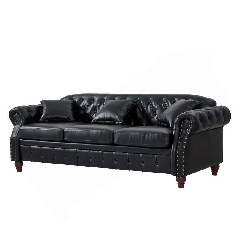 Canapé 85,8 po Chesterfield, Noir