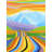 Mountain Road Multicolored - Modern Framed Print for Decor