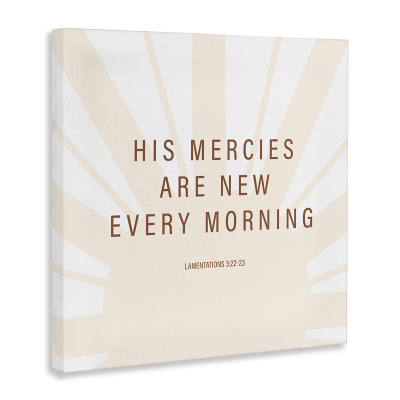 «His Mercies Are New Canvas», conception par SD Graphics Studio, H 30 po x l 30 po