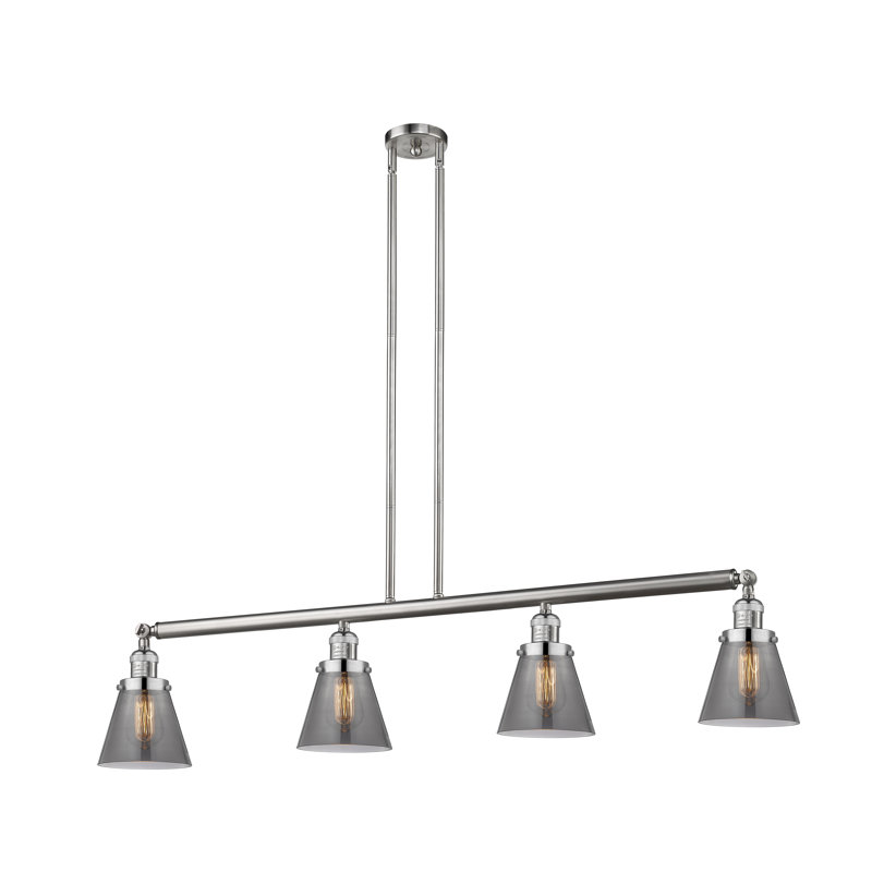 Lemieux 4 - Light Kitchen Island Pendant, Polished Chrome, Seedy, 10" H x 50.87" W x 50.87" D