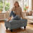 Rectangular Storage Ottoman Bench With Hinged Lid, Faux Leather Footrest For Living Room, Bedroom, Entryway, Light Blue, 35"X23.5"X17.5"-487873010