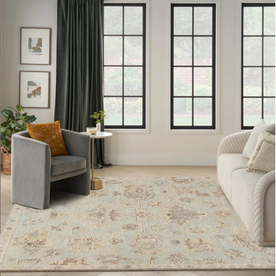 Oushak Hand-Knotted L. Blue Wool Area Rug