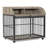 Versatile Heavy Duty Dog Crate with Lockable Wheels and Double Layer Storage